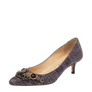 Pre-owned Raffia heels Oscar De La Renta Pre-owned , Purple , Dames