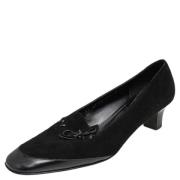 Pre-owned Leather heels Salvatore Ferragamo Pre-owned , Black , Dames