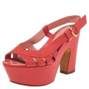 Pre-owned Leather sandals Sergio Rossi Pre-owned , Red , Dames