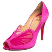 Pre-owned Satin heels Christian Louboutin Pre-owned , Pink , Dames