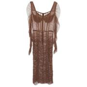 Pre-owned Tulle dresses Dolce & Gabbana Pre-owned , Brown , Dames