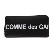 Zwarte leren portemonnee met ritssluiting Comme des Garçons , Black , ...