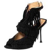 Pre-owned Suede sandals Sergio Rossi Pre-owned , Black , Dames