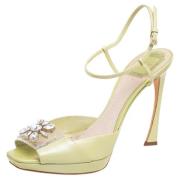 Pre-owned Satin sandals Dior Vintage , Green , Dames