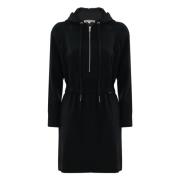Hoodie jurk met elastische tailleband Kocca , Black , Dames
