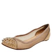 Pre-owned Mesh flats Christian Louboutin Pre-owned , Beige , Dames
