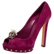 Pre-owned Suede heels Alexander McQueen Pre-owned , Purple , Dames