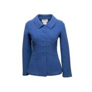 Pre-owned Wool outerwear Chanel Vintage , Blue , Dames