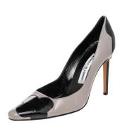 Pre-owned Leather heels Manolo Blahnik Pre-owned , Gray , Dames