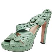 Pre-owned Leather sandals Prada Vintage , Green , Dames