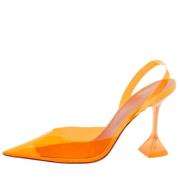 Pre-owned Fabric heels Amina Muaddi Pre-owned , Orange , Dames