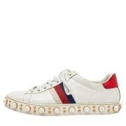 Pre-owned Leather sneakers Gucci Vintage , White , Dames