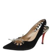 Pre-owned Suede sandals Christian Louboutin Pre-owned , Black , Dames