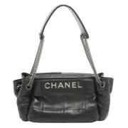 Pre-owned Leather handbags Chanel Vintage , Black , Dames