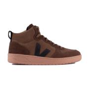 Bruin Zwart Suède Sneakers Stijlvolle Mannen Veja , Brown , Heren