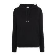 Zwarte Katoenen Sweatshirt met Geborduurd Logo Saint Laurent , Black ,...