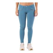 Blauwe Katoenen Broek met Zakken MET , Blue , Dames