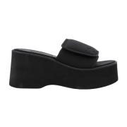 Zwarte Sandalen met Klittenbandsluiting Courrèges , Black , Dames