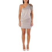 Elegante Zilveren Jurk MET , Gray , Dames