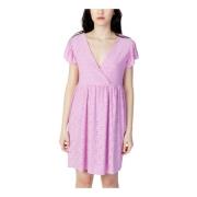 Roze V-Hals Korte Mouw Jurk Jacqueline de Yong , Pink , Dames