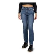 Blauwe effen dames jeans met versleten effect Pepe Jeans , Blue , Dame...