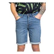 Blauwe rits- en knoopshorts Only & Sons , Blue , Heren