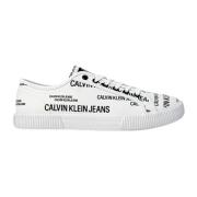 Witte Sneakers met Veters Calvin Klein Jeans , White , Heren