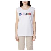 Fragmented Logo Dames T-Shirt Blauer , White , Dames