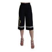 Zwarte Hoge Taille 3/4 Broek Dolce & Gabbana , Black , Dames