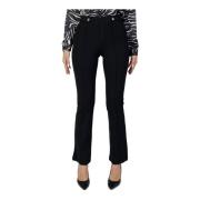 Zwarte Broek met Hoge Taille en Stretchstof Only , Black , Dames