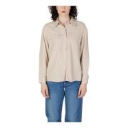 Beige Klassieke Knoopsluiting Shirt Only , Beige , Dames