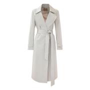 Klieke Trenchcoat met Riem Kocca , White , Dames