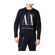 Zwarte Print Sweatshirt voor Heren Armani Exchange , Black , Heren