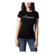 Zwart Bedrukt Dames T-shirt Armani Exchange , Black , Dames