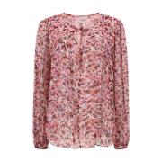 Bloemenroze Shirt met Sleutelgat Halslijn Isabel Marant Étoile , Pink ...