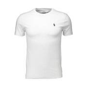 Stijlvol Wit T-Shirt met Blauw Logo Ralph Lauren , White , Heren
