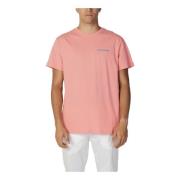 Roze Print Korte Mouw T-shirt Trussardi , Pink , Heren