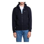 Zwarte Hoodie met Rits Tommy Jeans , Black , Heren