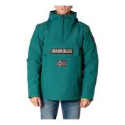 Groene Hoodie met Zijrits voor Heren Napapijri , Green , Heren