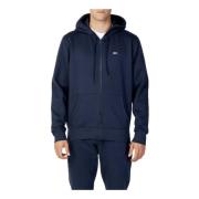 Blauwe effen hoodie met rits Tommy Jeans , Blue , Heren