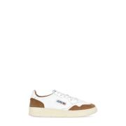 Witte Leren en Stoffen Sneakers voor Mannen Autry , White , Heren