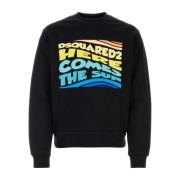 Zwarte katoenen sweatshirt Dsquared2 , Black , Heren