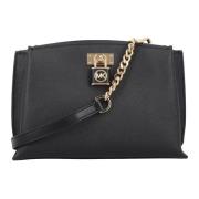 Ruby Saffiano Leren Messenger Tas Michael Kors , Black , Dames