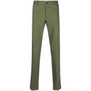 Slim-Fit Groene Katoenen Stretchbroek Incotex , Green , Heren