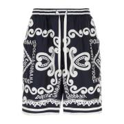 Gedrukte twill bermuda shorts Dolce & Gabbana , Blue , Heren