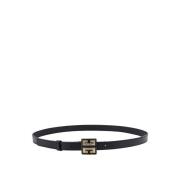 Zwarte Leren Riemen met 4G Metalen Gesp Givenchy , Black , Dames