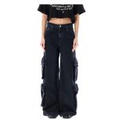 Baggy Cargo Jeans voor modebewuste vrouwen Amiri , Black , Dames