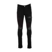Zwarte Skinny-Fit Jeans met Bandana Print Amiri , Black , Heren