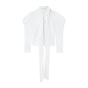 Witte Biologisch Katoenen Blouse met Lavallière Kraag Stella McCartney...