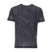 Bedrukt Lyocell T-Shirt Etro , Gray , Heren